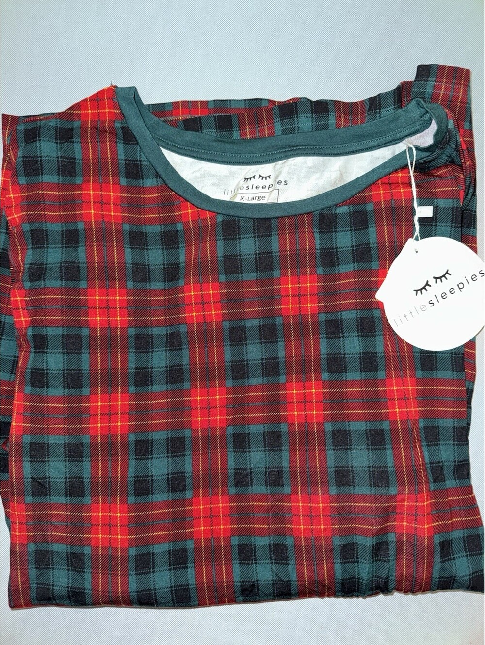 Little Sleepies Tartan Christmas Plaid Pajama Top Men's X- Large NWT Holiday